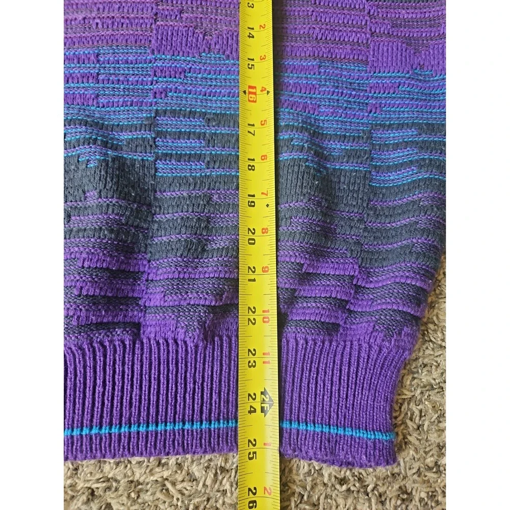 Vintage Ash Creek Trading Sweater Mens Large Grandpa Style 90s Purple Blue